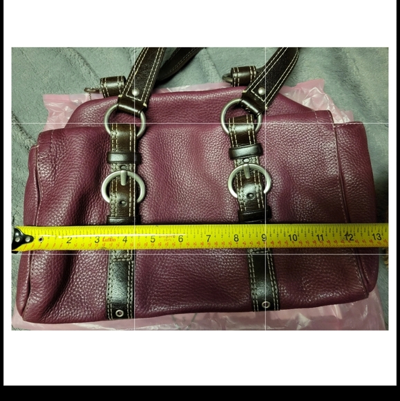 Coach Chelsea Wine Pebbled Leather Satchel Purse - Picture 6 of 6